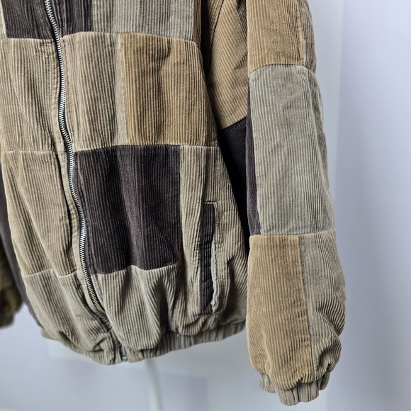 BDG Women's Patchwork Quilted Corduroy Harrington Jacket Size L | Retro - Picture 7 of 10
